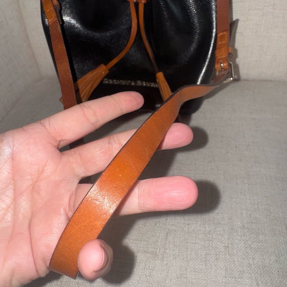 Dooney & Bourke Black Siena Serena Bucket Bag with tassels drawstring - Picture 3 of 6
